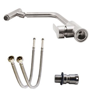 Mutfak Lavabo Musluğu Bataryası Mix Eyve Sıcak Soğuk Çift Su Girişli Çeşmesi 34 Cm