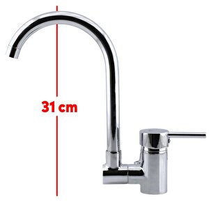 Banyo Lavabo Musluğu Akrobat Eyve Sıcak Soğuk Çift Su Girişli Çeşmesi Bataryası 31 Cm