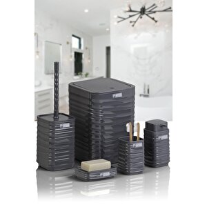 Okyanus Home Luna Antrasit Kare 5'li Banyo Seti