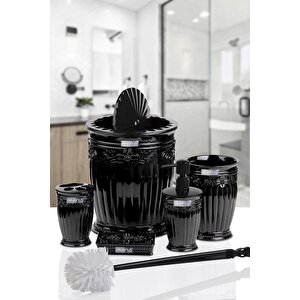 Siyah Sultan Serisi 5'li Banyo Seti