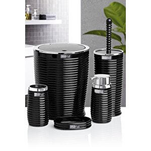Okyanus Home Siyah Kromlu Elegans 5'li Banyo Seti