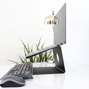Hansdo Laptop Standı - Laptop Yükseltici - Notebook Standı - Metal - Siyah  -SLS1BL