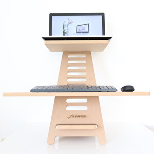 Hanwood Ayakta Çalışma Standı - Laptop Standı - Notebook Standı - Ahşap - AGBS