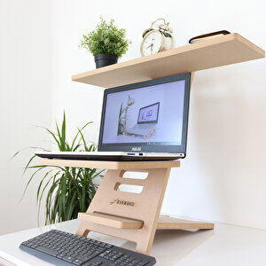 Hanwood Ayakta Çalışma Standı - Laptop Standı - Notebook Standı - Ahşap - AGBS