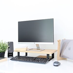 Hansdo Monitör Standı - Laptop Standı - Monitör Yükseltici - Mdf Lam - Safir Meşe - WMS2650