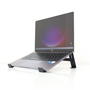 Laptop Standı - Laptop Yükseltici - Notebook Standı - Metal - Siyah  - SLS3BL