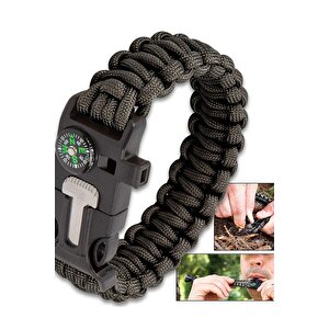 3b Trend Survıval Pusulalı Hayatta Kalma Bilekliği Kamp Bileklik Düdük Çok Amaçlı Outdoor Aksesuar