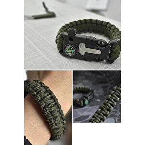3b Trend Survıval Pusulalı Hayatta Kalma Bilekliği Kamp Bileklik Düdük Çok Amaçlı Outdoor Aksesuar