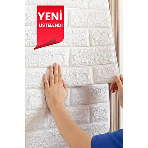 50x70 cm 0,35 M² Beyaz 3d Dekoratif Kendinden Yapışkanlı 3d Esnek Duvar Kağıdı Kaplama Paneli Estetik Köpük