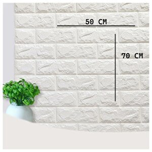 50x70 cm 0,35 M² Beyaz 3d Dekoratif Kendinden Yapışkanlı 3d Esnek Duvar Kağıdı Kaplama Paneli Estetik Köpük
