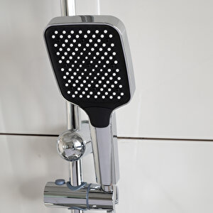 Decordem Banora Deluxe Oval Robot Duş Sistemi, 2 Fonksiyonlu El Duşu, Paslanmaz Çelik, Standart Sabunluk, Krom