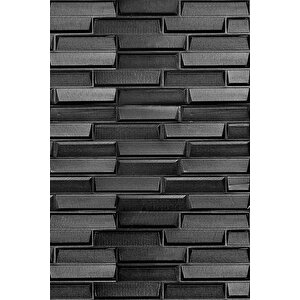 50x35 Cm 0,17 M² Kendinden Yapışkanlı Duvar Kağıdı Esnek Köpük Paneli 3d Boyutlu Piramit Desen Siyah