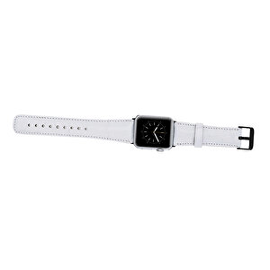 Apple Watch Uyumlu Deri Kordon 42-44-45mm F3 Beyaz