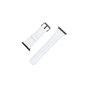 Apple Watch Uyumlu Deri Kordon 42-44-45mm F3 Beyaz
