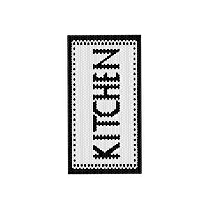 Dijital Baskılı Kaymaz Yıkanabilir Siyah Beyaz Kıtchen Yazılı Mutfak Halısı-d5037 100x400 cm