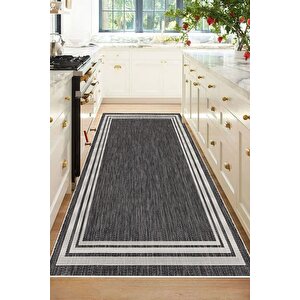 Dijital Kaymaz Yıkanabilir Modern Gri Bej Mutfak Halısı Salon Halısı Balkon Halısı Yolluk 80x100 cm