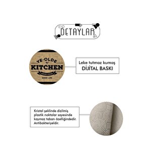 Dijital Kaymaz Yıkanabilir Modern Kıtchen Mutfak Halısı Hasır Gör Siyah Mutfak Halısı 5064