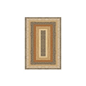 Dijital Kaymaz Yıkanabilir Hasır Jüt Görünümlü Mutfak Halısı Salon Halısı Balkon Halısı Yolluk 80x200 cm