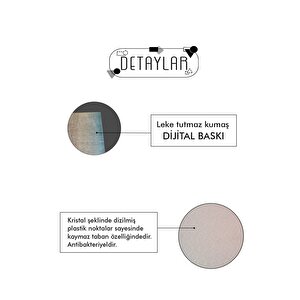 Dijital Kaymaz Yıkanabilir Modern Kıtchen Mutfak Halısı Antrasit Mutfak Halısı Dc-5051 120x180 cm