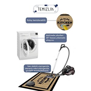 Dijital Kaymaz Yıkanabilir Modern Kıtchen Mutfak Halısı Karahindiba Mutfak Halısı Dc-5061