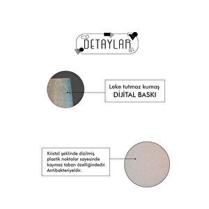 Dijital Kaymaz Yıkanabilir Mutfak Jüt Gör. Kıtchen Beyaz Çerçeveli Mutfak Halısı Dc-5050 160x230 cm