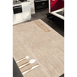Dijital Kaymaz Yıkanabilir İskandinav Modern Geometrik Çizgili Kitchen Mutfak Halısı 120x180 cm