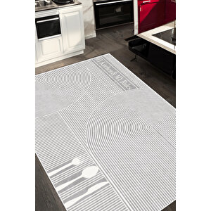 Dijital Kaymaz Yıkanabilir İskandinav Modern Geometrik Çizgili Kitchen Mutfak Halısı 120x180 cm