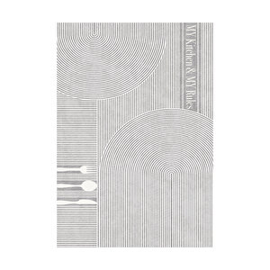 Dijital Kaymaz Yıkanabilir İskandinav Modern Geometrik Çizgili Kitchen Mutfak Halısı 120x180 cm
