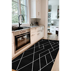 Dijital Kaymaz Yıkanabilir İskandinav Mutfak Halısı Salon Halısı Yolluk 120x500 cm