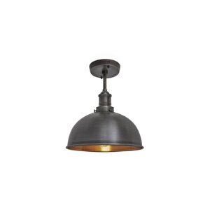 Retro Metal Dekoratif Siyah Rustik Tekli Sarkıt Avize Çap 30 Cm