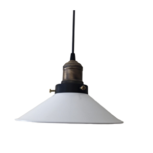 Retro Beyaz Metal Sarkıt Avize 23 Cm