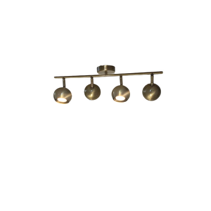 Metal Modern 4 Lü Eskitme Kaplama Led Spot Hareketli Avize Beyaz Ampullü