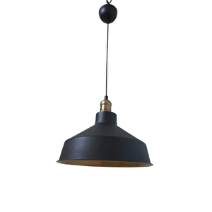 Rys Retro Metal Siyah Dekoratif Eskitme Duylu Kafe Siyah İçi Gold Mutfak Avize Çap:30 Cm