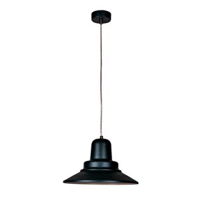 Retro Rustik Dekoratif Siyah Içi Beyaz Metal Sarkıt Avize Çap:30cm