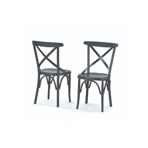 Ada Lükens Masa Ve Çarpi Çitali Tonet Sandalye Takimi, Meşe Antrasi̇t, 125x80