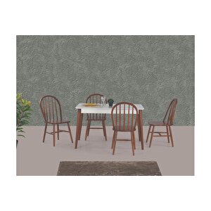 Mi̇lano Masa Ve Ameri̇kan Sandalye, Cevi̇z, 125x80