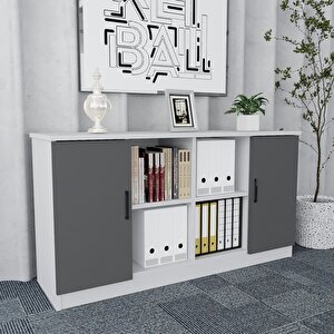 Pasha 4'lü Ofis Takımı Model 6 Beyaz Füme Montaj Dahil