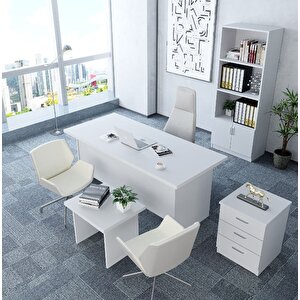 Plus 4'lü Ofis Takımı Model 7 Beyaz Montaj Dahil