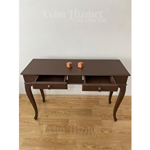 Lükens 120 Cm Çekmeceli Koyu Kahverengi Dresuar & Makyaj Masası