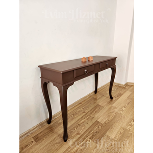 Lükens 120 Cm Çekmeceli Koyu Kahverengi Dresuar & Makyaj Masası