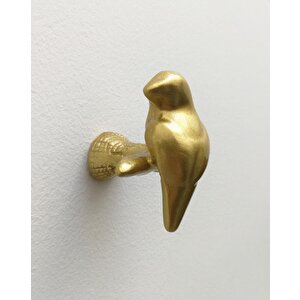 Dekoratif Tekli Kuş Modern Askılık Duvar Dekoru Askılık Altın