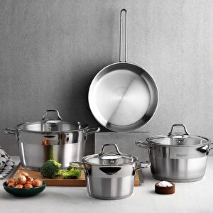Vals Çelik Tencere Seti-7 Parça-inox