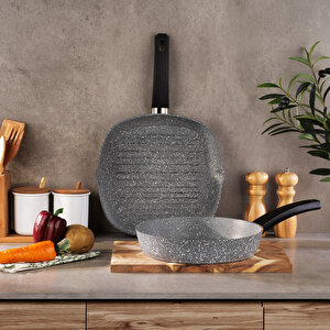 Eternal 2 Li Set Grill Tava 28 Cm+tava 26 Cm-gri
