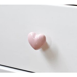 Modern Kalp Kulp Bebek Çocuk Genç Odası Çekmece Dolap Mobilya Kulpu Pembe