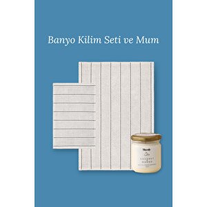 2'li Banyo Seti Basic Stripe Paspas Seti + Coconut & Mango Banyo Mumu