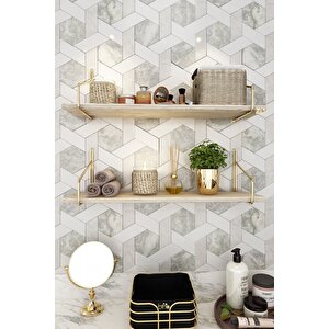 Banyo Rafı Gold Paslanmaz Banyo Düzenleyici Banyo Mutfak Organizer 2'li Set