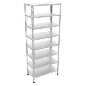 ® 8 Katlı Galvaniz Çelik Raf. Depo, Kiler, Dosya Rafı 31x75-0.70 Mm-150 Cm