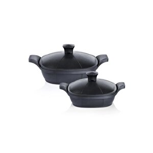 Felsen Yanmaz Yapışmaz Döküm 2li Sahan Seti 18 + 22 Cm Siyah 1s2023-22007-siy01
