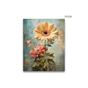 Yağlı Boya Görünümlü Soyut Çiçek Mdf Tablo