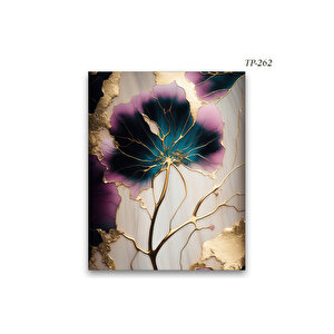 Yağlı Boya Görünümlü Soyut Çiçek Mdf Tablo